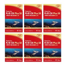 크릴오일 플러스 인지질 58% Krill Oil, 6개, 60정