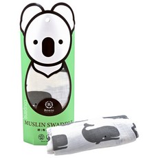 Roaze 柔仕 紗布包巾毯, muslin棉布 細緻柔軟 透氣性高, 高尾灰鯨