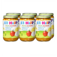 HiPP 힙 파스타 토마토 모짜렐라 이유식 220g 6개 Pasta Bambini Spaghetti tomatoes and mozzarella