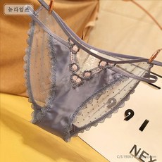 레이스 여성 팬티 라이트 럭셔리 새틴 헴라인 여름 삼각 팬티 패션 자수 로우 팬츠 뉴타임즈 N613Z086