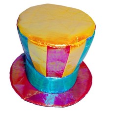 L93F 빈티지 광대 모자 서커스 남자 빈티지 모자 쇼 축제 모자 무지개 색상