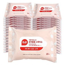 비앤비 자몽식초를담은 유아용품 소독티슈 20매, 30팩