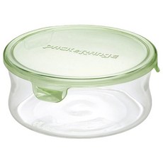 iwaki 耐熱玻璃微波罐, 食用/調理/保存多用途, 聚碳酸酯盒蓋, 加蓋微波OK, 無膠條設計, 綠色, 1個