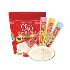 이나바 고양이 챠오츄르 구루메 간식 60P, 참치, 닭가슴살, 가다랑어, 840g, 1개