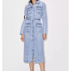 ZARA 가을신상 여자 데님 롱원피스 캐주얼 카고 청원피스 12Y0830