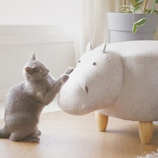 고양이 원목 동물 의자 스툴 하우스 집, 하마