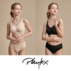 [Playtex] 플레이텍스 노와이어 골프브라팬티 4종 [베이지+블랙] PXW3N0304_T