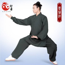 권법 연공복 남자 아시아 면린넨 겨울 가을 도포 옷 무술 태극복 여성