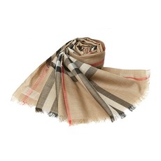 버버리 라이트 체크 울 실크 스카프 8018468 GIANT CHECK GAUZE A7026