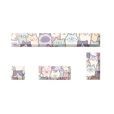 귀여운 고양이 키 스페이스바 5 면 염료 승화 PBT 키캡 체리 프로파일 핏 MX 스위치 기계식 키보드 4 개, [01] 01