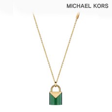 Michael Kors 마이클코어스 골드 그린 패드락 목걸이 MKC1039AJ710