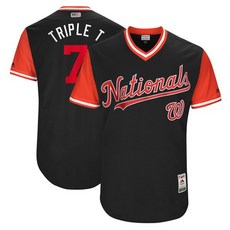 해외Mens Washington Nationals Trea Turner Triple T Majestic Navy 2017 Players Weekend Authentic Jer