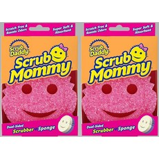  Scrub Daddy - Mommy 양면 스폰지 및 스크러버 따뜻한 물에서 부드러움 차가운 물에 단단함 FlexTexture 딥 클리닝 식기 세척기 사용 가능 다용도 