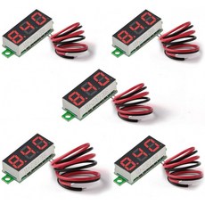 5pcs 미니 DC 디지털 전압계 0.28인치 2선 2.5V-30V 미니 LED 디지털 DC 전압계 디스플레이 전압 테스터 미터 빨간색, 단일옵션
