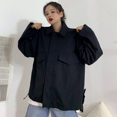 [피아오양] 빅 포켓 밑조절끈 오버 사이즈 자켓 코트