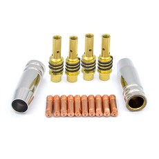 16팩 용접 노즐 15AK 1.0mm 접촉 팁 홀더 부착 CO2 MIG 용접 토치 공냉 MB 용접 공구 부속품, 한개옵션0