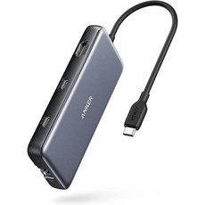 앤커 USB C 허브 555 USB-C 8-in-1 100W 전력 공급 4K 60Hz HDMI 포트 10Gbps 2개의 A 데이터 이더넷 microSD SD 카드 리더 맥북 프로, Hub