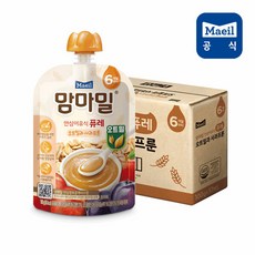 맘마밀 안심 이유식 퓨레 6개월부터, 10개, 오트밀과 사과프룬 - 6개월퓨레