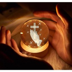 크리스탈 십자가 LED 탁상용 무드등 기독교선물 교회 성당, 십자가+구원