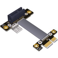 [해외] 라이저 PCIE 3.0X1 ~ X16 그래픽 카드 직각 연장 케이블 25CM R11SR PCIEXPRESS GEN3 (BTC 마이닝 용 전원 와이어 포함), 0.25 메터 R11SR w Power Cable