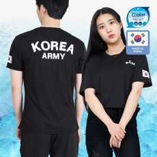 쿨론 ROKA 육군 로카티 반팔티 검정...