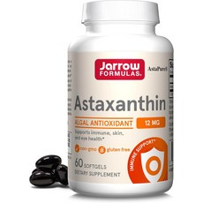 자로우 Jarrow Formulas 포뮬러스 Astaxanthin 아스타잔틴 12mg 60소프트겔, 1개, 60정