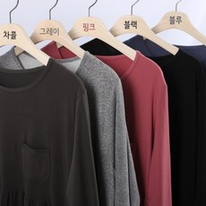 [미니홀릭] 빅사이즈 5컬러 루즈 박시핏 기모 롱 원피스