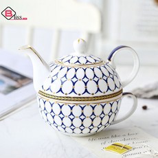 UNBAISER- 세라믹 자모 주전자 싱글 컵 꽃 차 세트 영국 애프터눈 티 뼈 도자기 커피 컵 유럽 냄비 한 잔, 핸드메이드, 1개