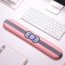 귀여운 나비매듭 캐릭터 키보드 손목받침대 텐키리스 팜레스트 손목보호 마우스패드, 36cm 텐키리스 키보드용 단품, 핑크, 1개