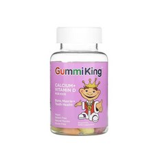 GummiKing (구미킹) 어린이용 칼슘 + 비타민 D 구미젤리 60개, 1개, 60정