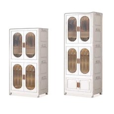 접이식 폴딩타워수납장 가정용 옷 정리함 플라스틱, 1개, 상세페이지 참고, (가로 65cm) 대 1개 소 1개 (2단)