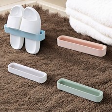 슬리퍼걸이 실내화 욕실화 거치대 무타공 접착 부착 화장실 거실화, 그린, 1개