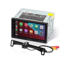Planet Audio P70CPA 자동차 헤드 유닛 - 애플 카플레이 안드로이드 오토 17.8cm 7인치 더블 딘 터치스크린 블루투스 오디오 및 핸즈프리 통화 AM FM 라디오, 7 inch + Camera