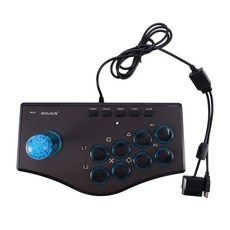 레트로 아케이드 게임 로커 컨트롤러 Ps2/Ps3/Pc/Android 용 Usb 조이스틱 스마트 Tv 내장 진동기 8 방향 조이스틱, 1개, 뱀가죽 스타일, 검은색
