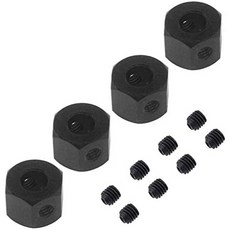 Vgoohobby 4Pack 12mm 금속 휠 육각 허브 어댑터 커넥터 교체 WPL B14K C-14 C-24 116 MN-D90 MN-D90K MN4, 검정_One Size, 검정_One Size, 검정
