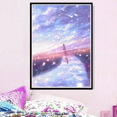 빛나는 하늘 큐빅 보석십자수 비즈아트세트 DIY, 40 x 65