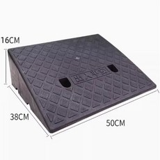차량고임목 받침목 버팀목 카스토퍼 차량용 PVC 커브 램프 휴대용 문턱 패드 적재 독 보도 스쿠터 오토바이 삼각형 매트 50x38x15cm16cm, 16cm black 1pc, 1개