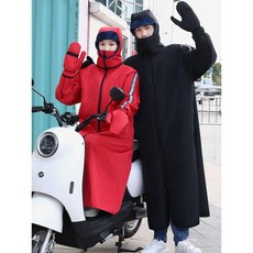 오토바이방한복 겨울 따뜻한 우주복 배달 바이크 패딩 방수, D.차이니즈레드L사이즈-노우하트전후2벌착용