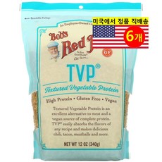 Bob's Red Mill 베이킹 재료 TVP 텍스처드 채소 단백질 340g 3개, 6개