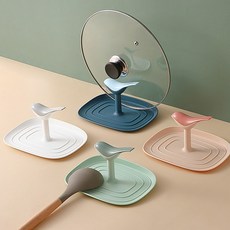 놀자리빙 작은새 조리도구 냄비뚜껑 받침 거치대 멀티 조리기구정리 국자받침대, 1개, No 02.작은새 조리도구 받침 연핑크