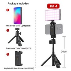 SmallRig 휴대용 비디오 조명 RM120 RGB 카메라 조명 긴 배터리 수명 틱톡 사진을 위한 전문 풀 컬러 조명|플래시, 1개