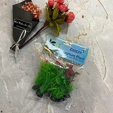 장식 꾸미기 수족관 수조관 어항 조화 4in 6개 세트, 1개