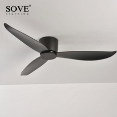 천장선풍기 실링팬 SOVE 리모컨 모던 블랙 화이트 저층 DC 모터 30W 간단한 조명 없는 가정 220V, 4.A1 Black - 52 inch, 4.A1 Black - 52 inch
