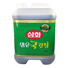 CN 삼화 맑은 국간장 13L 말통 한식 집 간장 콩간장 계란밥 스시 비빔 튀김 만두 대용량, 1개