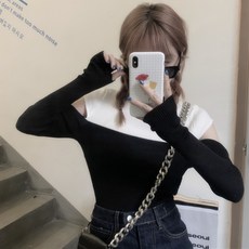 이너웨어 여성 학생 스키니핏 상의 숏 겨울 가을 보온 쇼트