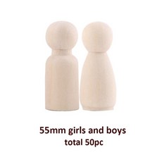 wholesale 50pc 75mm 90mm 나무 공예 소녀와 소년 35mm diy 수제 빈 가정 장식 못 인형 아기 방을위한 나무 공예