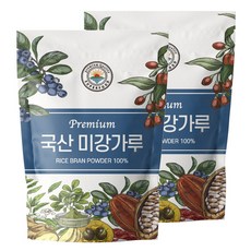  해나식품 국산 미강 분말 고운 가루 쌀겨, 1kg, 2개 