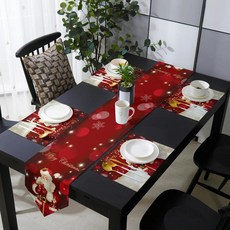 눈사람 산타 클로스 테이블 러너 포함되지 않음 패드 웨딩 파티, B.150x33cmTable Ru.., 1개