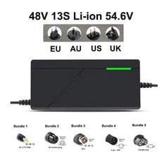42V 54.6V 67.2V 2A 3A 5A 리튬 배터리 충전기 10S 36V 지능형 적합, 02 3A, 02 번들 1, 01 54.6V 13S charger