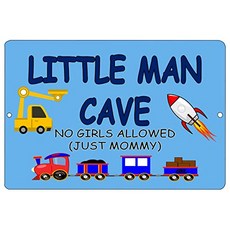 Bad River Tactical Funny Little Man Cave Boy Bedroom Door Sign Metal Tin Symbol Wall Decoration Girl Allowing Mom, 본상품